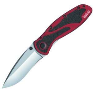 Kershaw   K.O. Blur, Red Aluminum w/Trac Tec Insert, Plain  