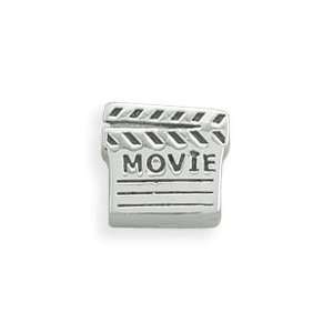 Movie Director Clap Board Story Bead Slide on Charm Sterling Silver