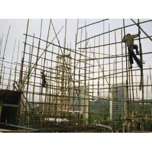  Rare Bamboo Scaffolding Used in Hong Kongs Housing Construction 