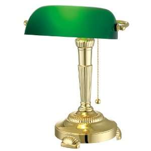  Green Glass Shade Bankers Lamp