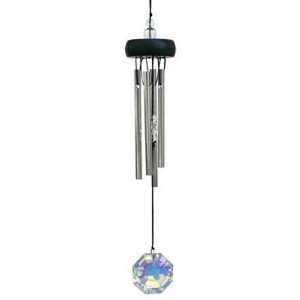 Precious Stones Chime Crystal   Black Finish Ash Wood, 4 Silver Rods 