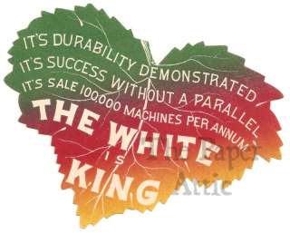   Victorian Trade Card Die Cut Multi Colored Leaf White Sewing Machines