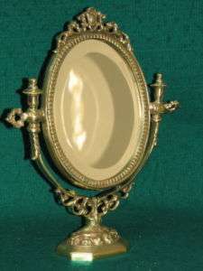 Wonderful Victorian Style Dresser Vanity Brass Mirror  