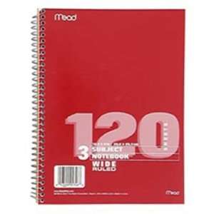  7 Pack MEAD PRODUCTS NOTEBOOK SPIRAL 3 SUBJECT 120 CT 