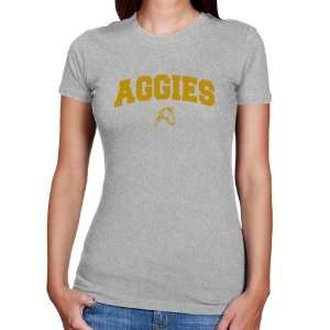 UC Davis Aggies Ladies Ash Logo Arch Slim Fit T shirt 