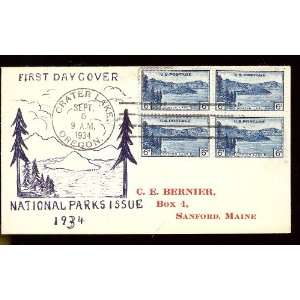 745 Hand drawn (unlisted)First Day Cover; National Park Series; 1934 