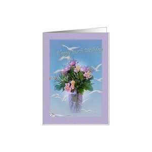   107th Birthday Card with Flowers, Gulls, and Terns Card Toys & Games