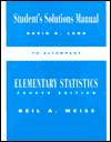 Elementary Statistics student solution manual, (0201437147), Neil A 