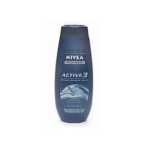  Nivea For Men Active 3 in 1 Shower Shampoo Shave 16.9oz 