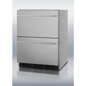  SP6DS2D7 24 Stainless Steel Double Drawer Refrigerator 