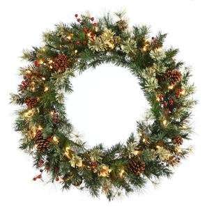  48 Nisswa Berry Pine Christmas Wreath 200Cl w/ Cones And 