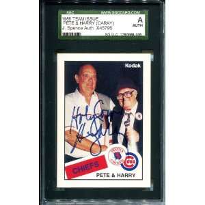  Harry Caray Autographed 1988 Team Issue Card Sports 