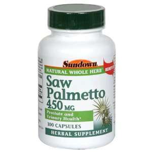  Sundown Saw Palmetto, 450 mg, 100 Capsules Health 