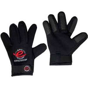  Ultra Warm Soccer Player Gloves BLACK W/RED WHITE LOGO 