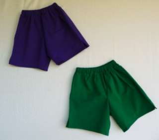 Girls Plus & Regular Size Purple Green Stretch Twill Bermuda Shorts 