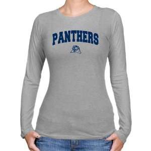 Pittsburgh Panthers T Shirt  Pitt Panthers Ladies Ash Logo Arch Long 