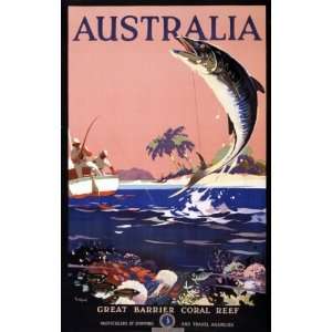  1930 Australia, Great Barrier Reef Tourism Poster