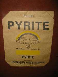 Leadville Colorado Apache Minerals Pyrite Bag NOS  