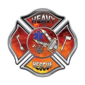  4 Heavy Rescue Firefighter Maltese Cross Decal 