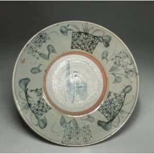  Qing Dynasty Blue and White Antique Nine Coins Dish 