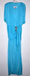Lillie Rubin Aqua Blue Sequin Long Evening Dress Sz 12  