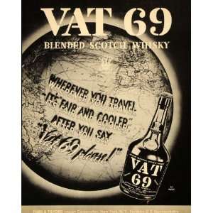  1936 Ad Park Tilford Vat 69 Scotch Whisky Globe Alcohol 