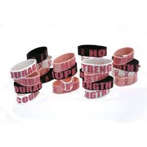    Breast Cancer Awareness Jumbo Rubber Bracelets Toys & Games