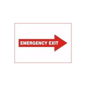  EMERGENCY EXIT (RIGHT ARROW) Sign   7 x 10 Adhesive Dura 