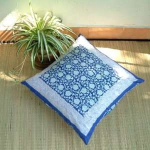 Midnight Lotus ~ Asian Blue Floral European Pillow Sham 
