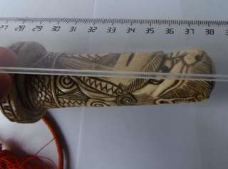 Mega rare antique Japanese hand carved ox bone tanto short sword,Edo 