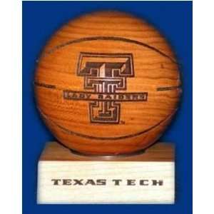  Texas Tech Lady Red Raiders Cherry Wood Laser Engraved 