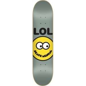 Skate Mental LOL Smiley Face Small Grey Skateboard Deck   7.75 x 31 