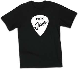 Christian T Shirt Pick Jesus Guitar Pick Design Large  