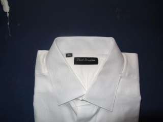 125 DAVID DONAHUE  WHITE MEN DRESS SHIRT 17 X 35  