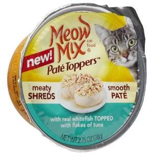 Meow Mix Pate Toppers   Real Whitefish Topped with Flakes of Tuna 