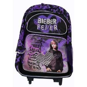   Bieber Rolling BackPack   Justin Bieber Large Rolling School Bag: Toys