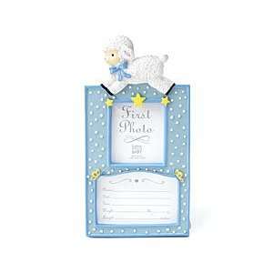 Baby Boy Lamb Picture Frame (Blue) With Place For Birth Information 