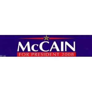    McCain For President 2008   Bumper Sticker 