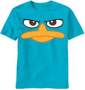 DISNEY PHINEAS AND FERB PERRY FACE KIDS SIZE JUVY T SHIRT (SIZES 4 
