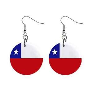 Chile Flag Button Earrings