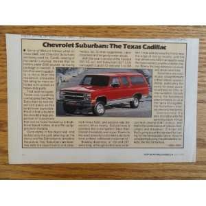  Chevrolet Suburban.1991 Print Ad. (the Texas cadillac 