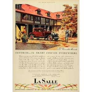 1927 Ad LaSalle Courtyard Farm Automobile Car Cadillac Motor Detroit 