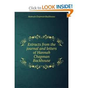   letters of Hannah Chapman Backhouse Hannah Chapman Backhouse Books