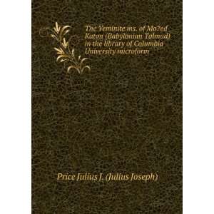   Columbia University microform Price Julius J. (Julius Joseph) Books