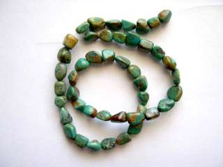  turquoise nuggets . The strand measures about 16 long. Each bead 