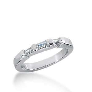 Anniversary Wedding Ring 1 Straight Baguette, 2 Tapered Baguette 