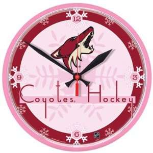  NHL Pink 12.75 Round Clock   Phoenix Coyotes