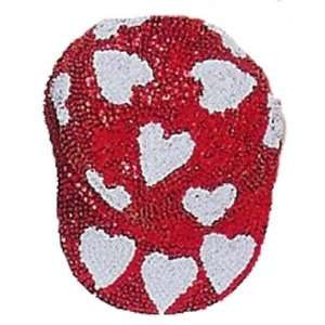 Valentine Red & White Hearts Sequin Cap: Toys & Games