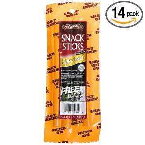 Old Wisconsin Hot Beef Sticks, 3.2 Ounce: Grocery & Gourmet Food