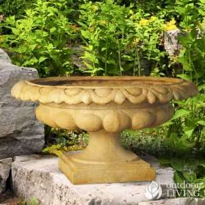  Orlandi Statuary Kehoe Urn 12 Inch Cathedral White Patio 
